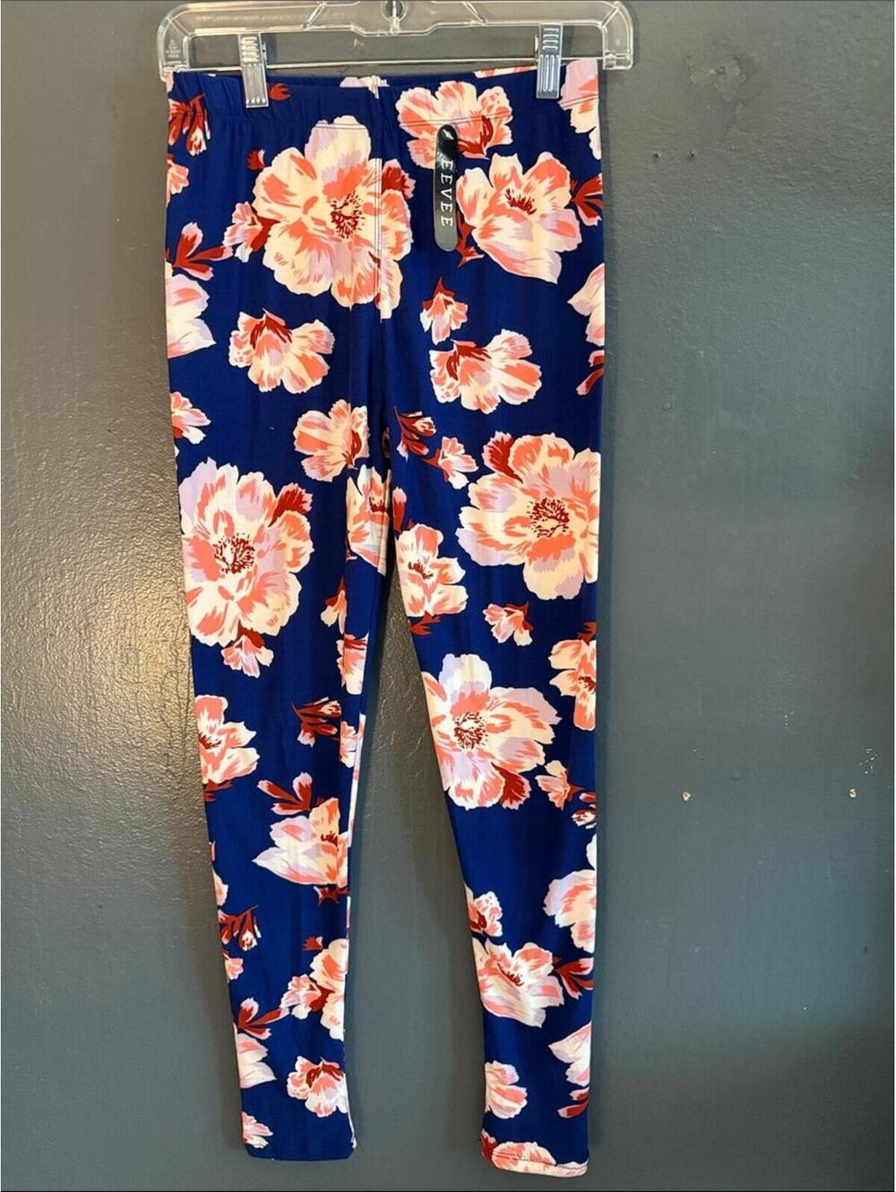 Eevee Women's Blue Floral Ankle Leggings with Tags